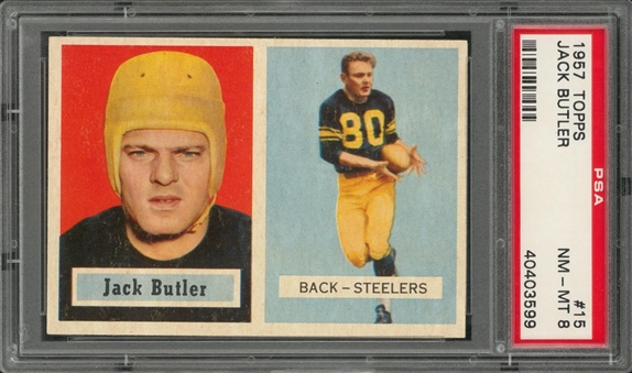 1957 Topps Football #15 Jack Butler Rookie Card – PSA NM-MT 8